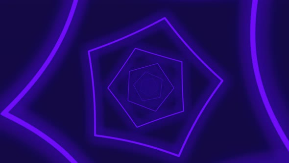 Loopable abstract digital neon polygon tunnel background