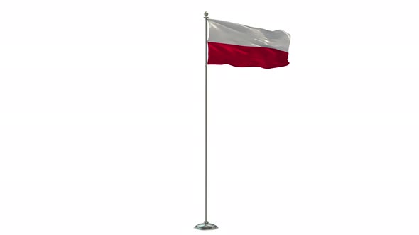 Poland Looping Of The Waving Flag Pole With Alpha alt