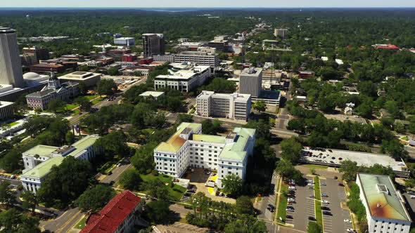 Aerial footage Downtown Daytona Beach FL USA