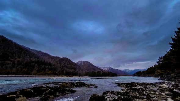 Time Lapse Shot of a River Near Mountain Forest