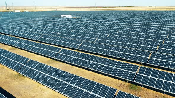 Solar Panels Arranged Into Lines in the Open Air, Solar Power, Solar Panel, Solar Farm Concept