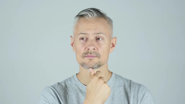 Thinking, Portrait of Pensive Man, Planning