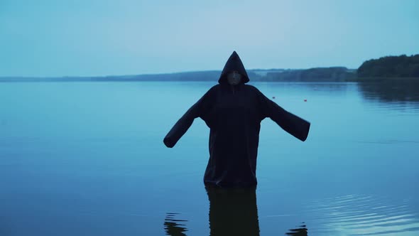 Evil ghost in the water. Halloween costume