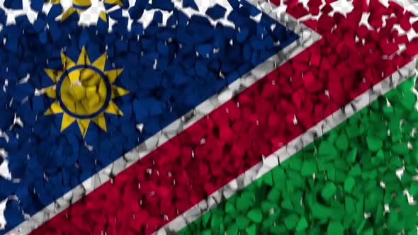 Namibia Flag Breaking Rocks Transition