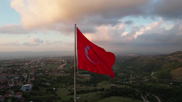 Aerial Turkish Flag