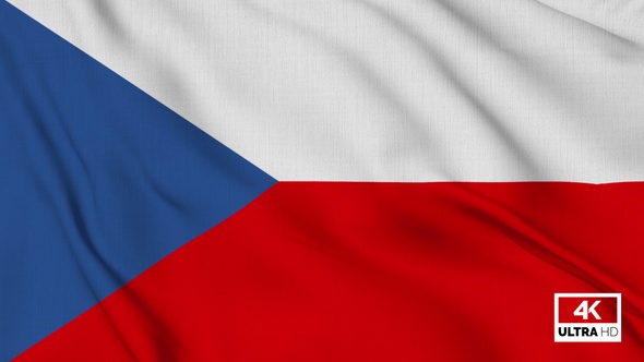 Czech Republic Flag Waving Slowly Looped