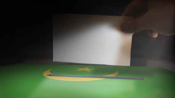 Digital Composite Hand Voting To National Flag OF Mauritania 