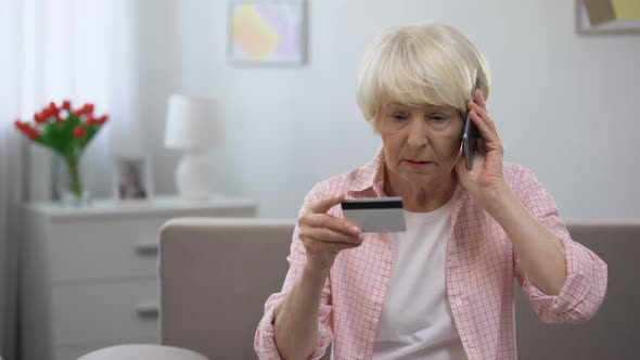 Aged Woman Calling Children Asking for Help With Using Banking Card, Generation