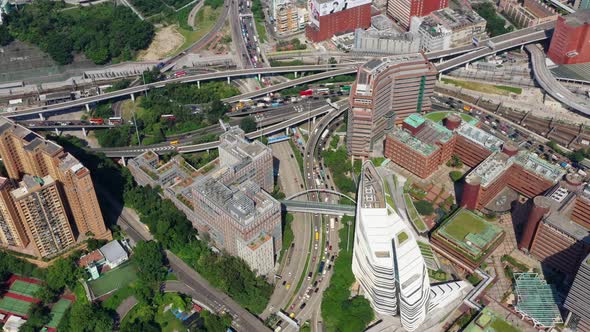 Top view of Hong Kong downtown city