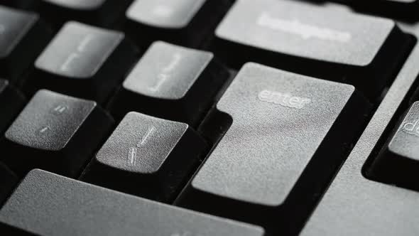 Enter key on keyboard Close up