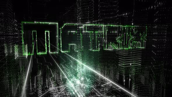 Matrix Word Emerging From Dots And Lines In Cyber Space Of Virtual Reality alt