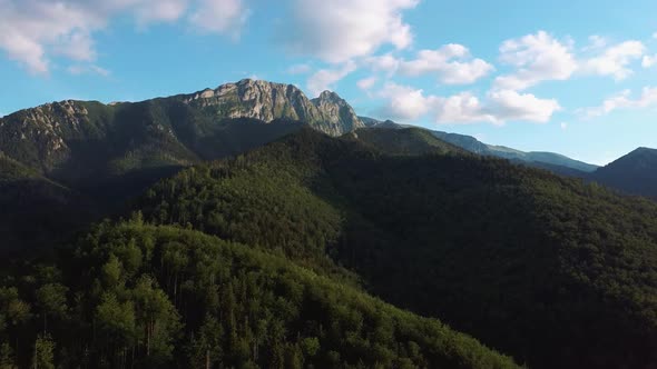 Beautiful Summer Landscape of Green Hills and Tatra Mountains Aerial Shot Poland Zakopane