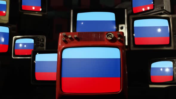 Luhansk People's Republic flag and Retro TVs.