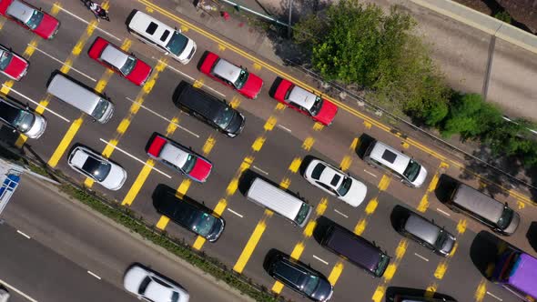 Top view of Hong Kong traffic