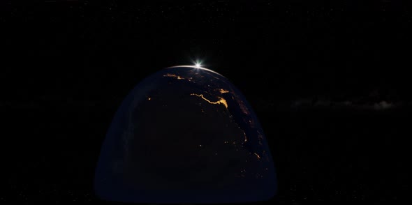 VR 360 Earth and Sun From Space