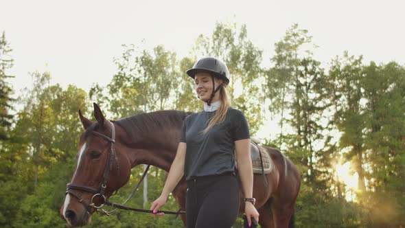 Beautiful Walk with a Horse in Nature