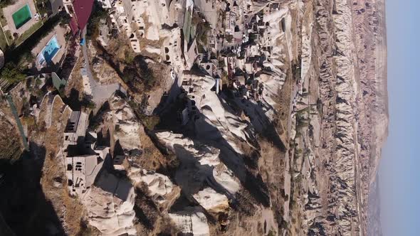 Vertical Video Cappadocia Landscape Aerial View