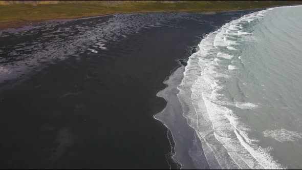 hofn beach from above  on an overcast day