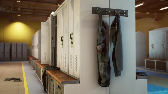 Empty Dressing Room in Old Factory