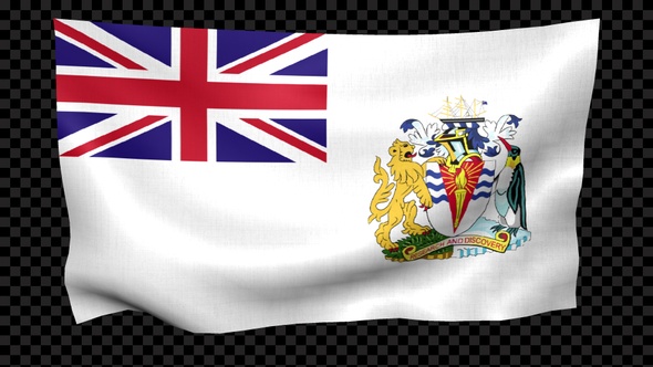 British Antarctic Territory Flag Waving Looped