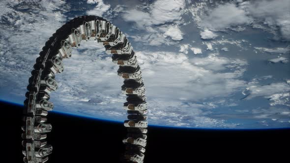 Futuristic Space Station on Earth Orbit alt