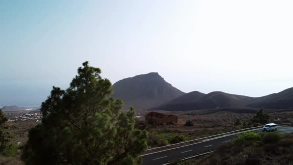 Drone view: road of Arona in Tenerife