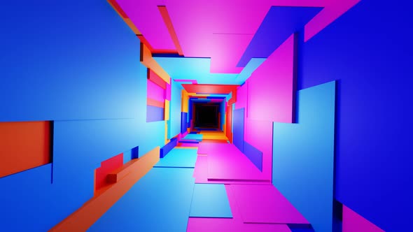 VJ Loop Background Abstract Bright Tunnel of Slabs