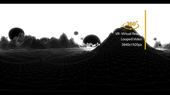VR 360 Wireframe Mountains 01 Virtual Reality