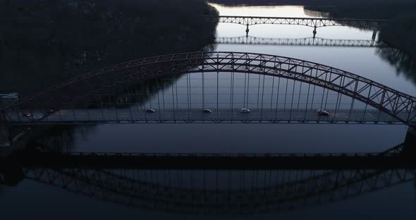 Tilt Up of the Amvets Bridge Over the New Croton Reservoir in NY