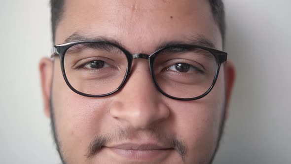 Man Face Eyes Close Up Macro Portrait Glasses