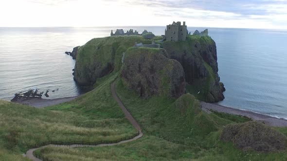 Aerial view of the Dunnottar Castle