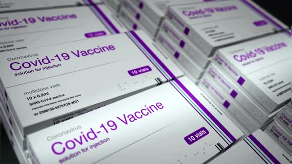 Covid Vaccine pack production line loopable seamless animation alt