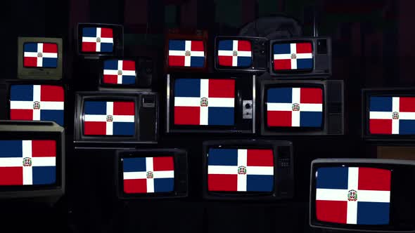 Dominican Republic Flags and Retro TVs.