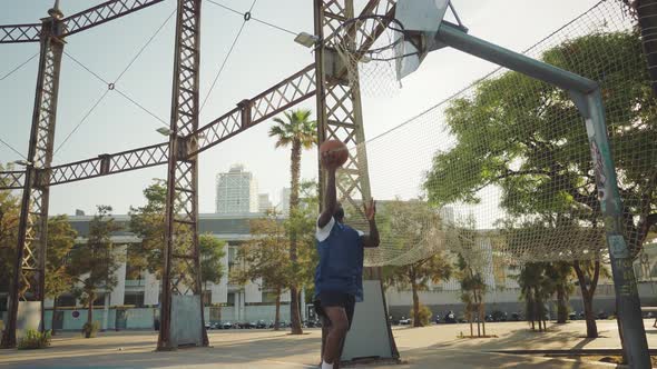 street basketball game outdoor.