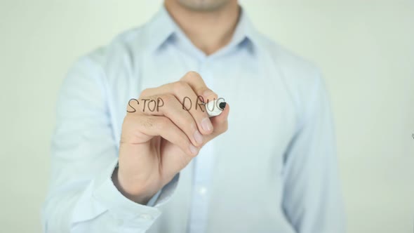 Stop Drugs, Writing On Screen