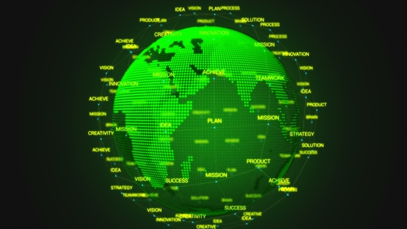 Green World With Business Words Pulse alt