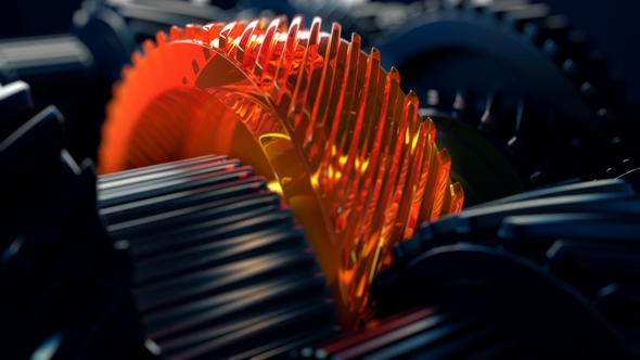 Gear System Rotation. Seamless Video