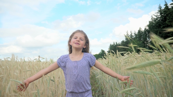 Smiling Girl Running