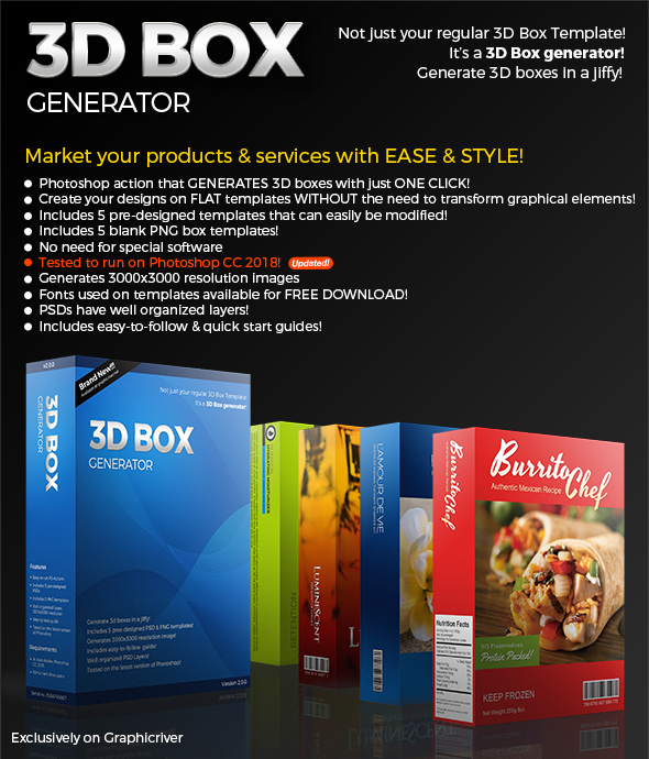 3D Box Generator Action set & Templates