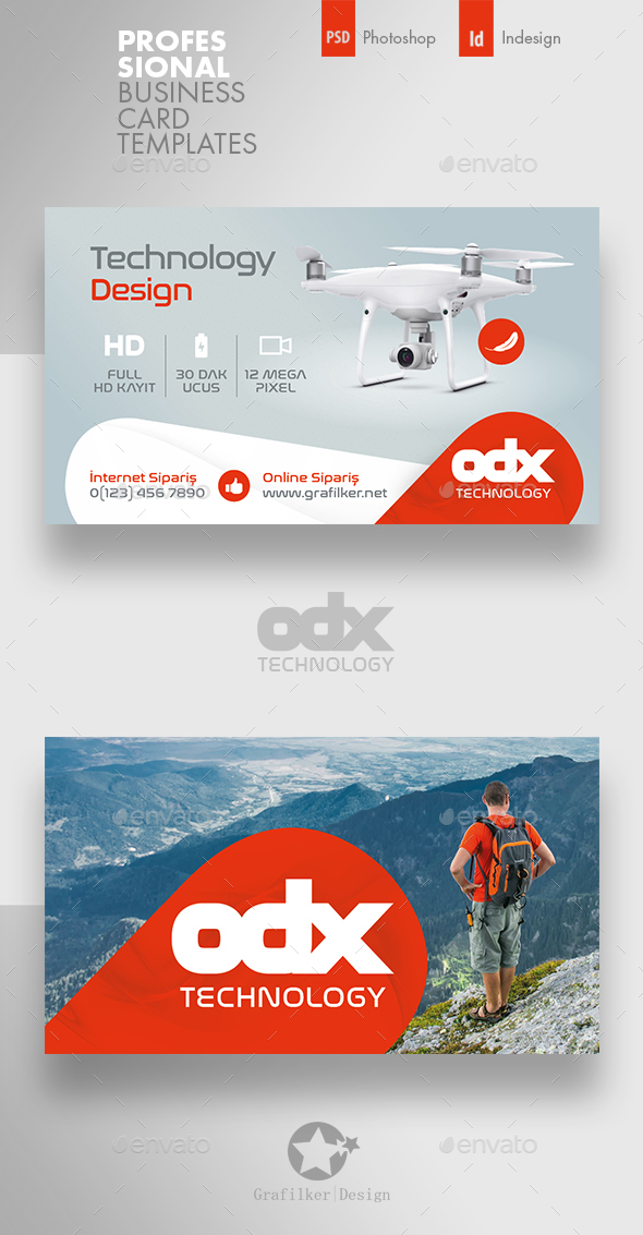 Drone Technology Business Card Templates