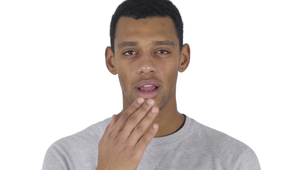 Flying Kiss Gesture By Afro-American Man