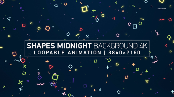 Midnight Shapes Background 4K