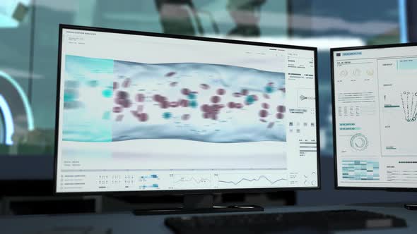 Health Care Interface Analyzing Virus Cells In Blood For Covid-19 Diagnosis alt