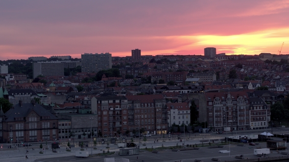 Drone Flight at Sunset