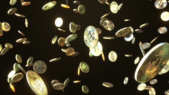 Falling Bitcoin Coins
