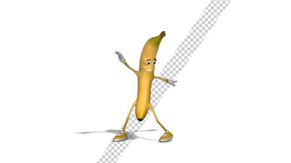 Banana Character Dancing Disco alt