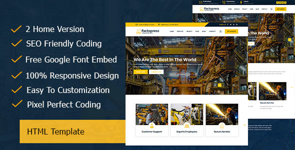 Factopress - Factory & Industrial Business Responsive Template