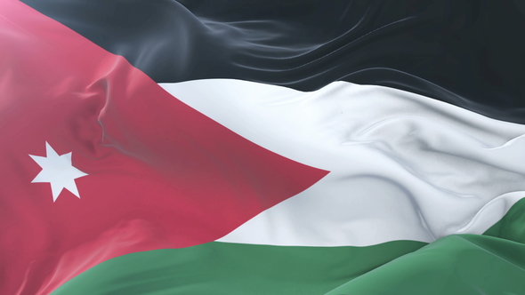 Flag of Jordan Waving