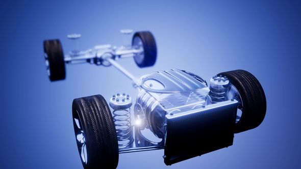 Car Chassis with Engine alt