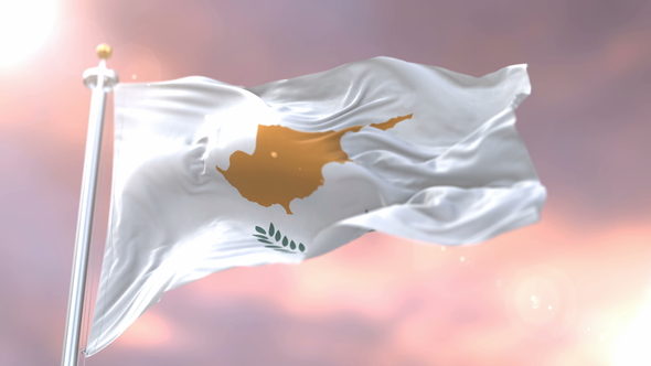 Cypriot Flag at Sunset